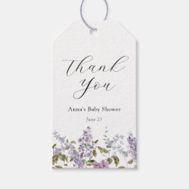 Etiqueta Para Presente Lilac e Lavanda Obrigado Chá de fraldas