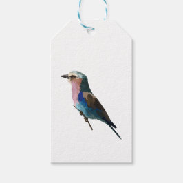 Etiqueta Para Presente Lilac festejou o Roller bird. Design.
