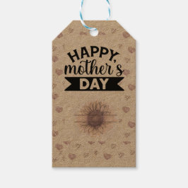 Etiqueta Para Presente Lilac Sunflower Dia de as mães Kraft Gift Tags