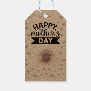 Etiqueta Para Presente Lilac Sunflower Dia de as mães Kraft Gift Tags