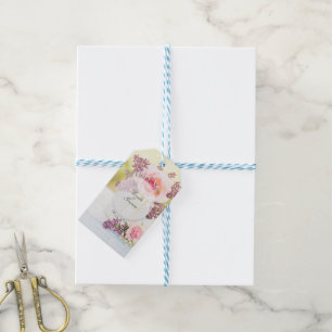 Etiqueta Para Presente Lilacs e Rosas Casamento vintage editáveis