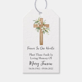 Etiqueta Para Presente Lily Cross Seed Packet Memorial Funeral Gift