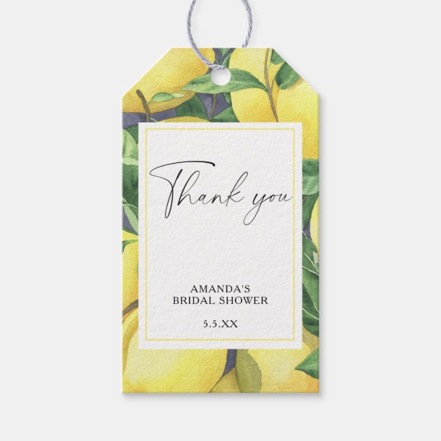 Etiqueta Para Presente Limão Citrus - Cartões de agradecimentos De Casame (Frente)
