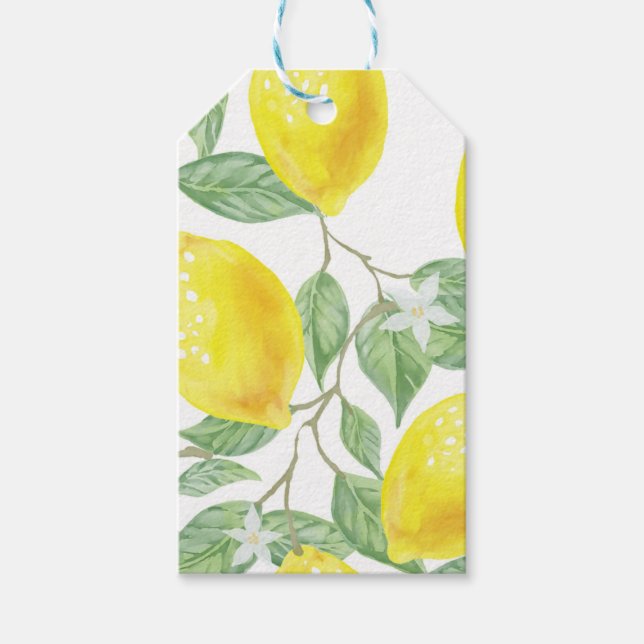 Etiqueta Para Presente Limão de Aquarela (Frente)