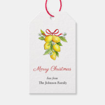 Limões de Aquarela com arco Feliz Natal