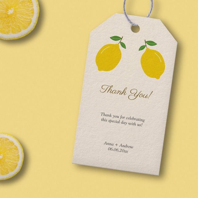 Etiqueta Para Presente Limon Obrigado (Lemon Thank You Gift Tags)