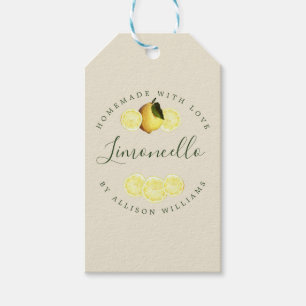 Etiqueta Para Presente Limoncello Caseiro Personalizado Antigo Branco