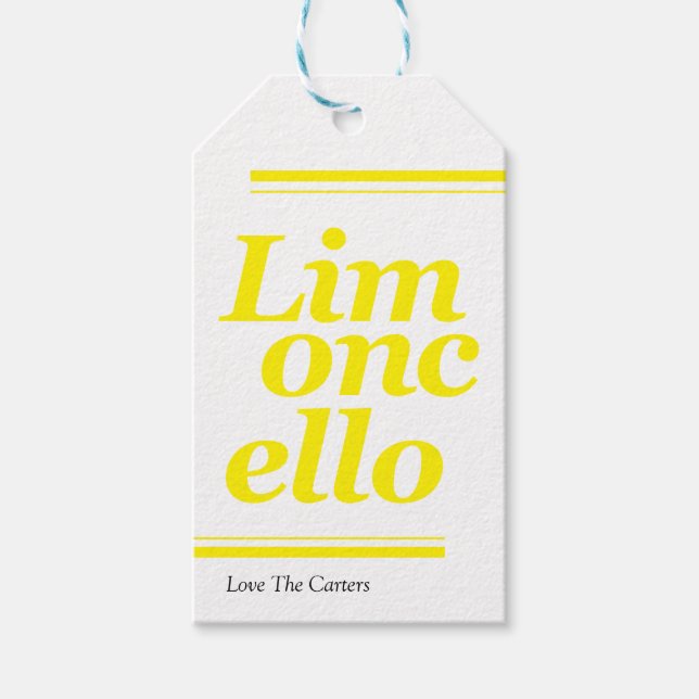 Etiqueta Para Presente Limoncello Obrigado Tags do presente de casamento (Frente)