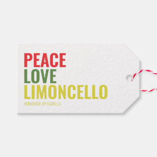 Etiqueta Para Presente Limoncello Peace Love E Limoncello Gift Tag