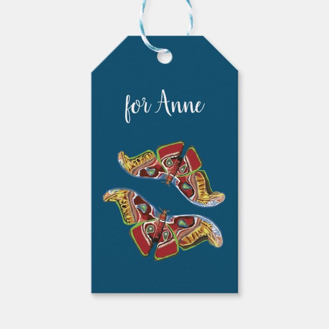 Etiqueta Para Presente Linda Arte da Borboleta (Frente)