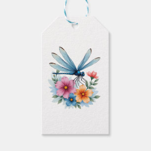 Etiqueta Para Presente Linda Dragonfly Watercolor Art Insect Lover Ea