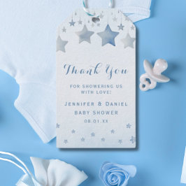 Etiqueta Para Presente Linda Estrela Azul de Agradecimento