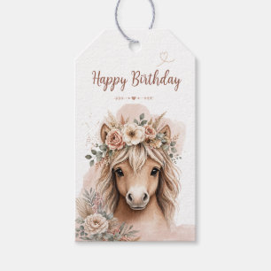 Etiqueta Para Presente Linda Menina Boho Cavalo Primeiro Aniversário