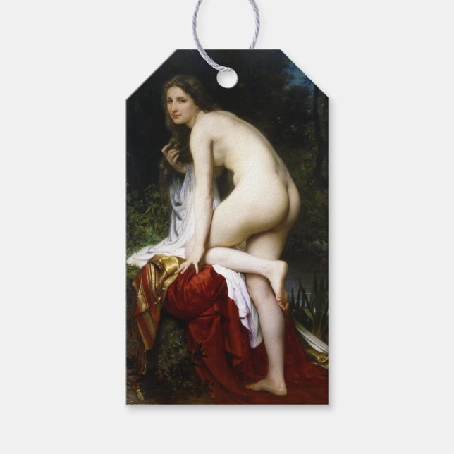 Etiqueta Para Presente Linda mulher Bather (de Bouguereau) (Frente)