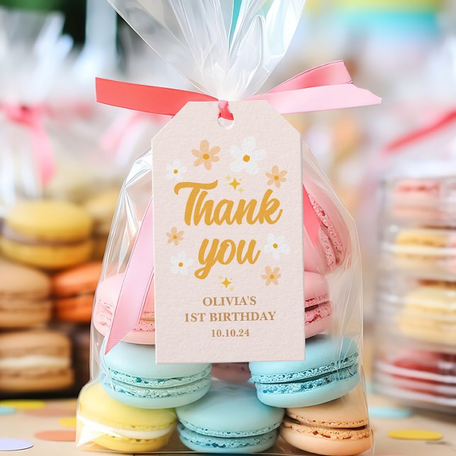 Etiqueta Para Presente Linda Primavera Rosa Amarelo Margarida Obrigada An (Criador carregado)