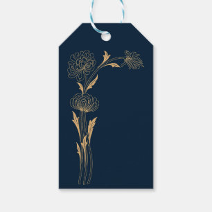 Etiqueta Para Presente Lindas flores de Deco de ouro