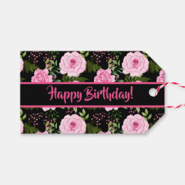 Etiqueta Para Presente Lindas Rosas Rosa Rosa Negras Modernas Feliz Anive