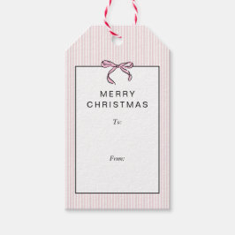 Etiqueta Para Presente Lindo Coquete Laço Rosa Feliz Natal