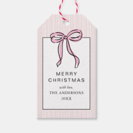 Etiqueta Para Presente Lindo Coquete Laço Rosa Feliz Natal