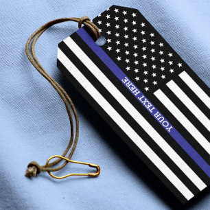 Etiqueta Para Presente Linha Azul Fino - Bandeira Americana