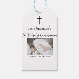 Etiqueta Para Presente Linha católica de primeira comunhão simples QR mín