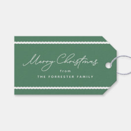 Etiqueta Para Presente Linhas brancas e onduladas, verdes e bonitas, de f