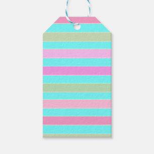Etiqueta Para Presente Linhas de linhas listradas divertidas, cor pastel