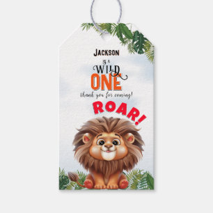 Etiqueta Para Presente Lion Safari Wild Um Aniversário de criança Obrigad