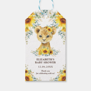 Etiqueta Para Presente Lion Selva Cura Girassóis Flores do Sol Favor do