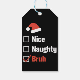 Etiqueta Para Presente Lista de Natal Divertida Bonito Travesso Bruh