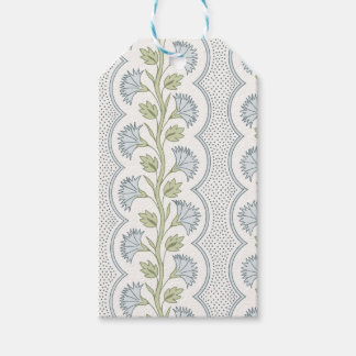 Etiqueta Para Presente Listra Floral Azul e Salvia, Escala Pequena