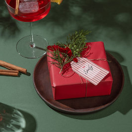Etiqueta Para Presente Listras Verdes e Vermelhas de Natal Clássico