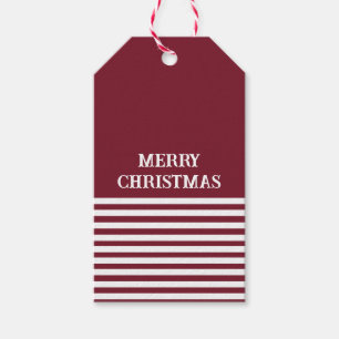 Etiqueta Para Presente Listras Vermelhas e Brancas Natal Personalizado