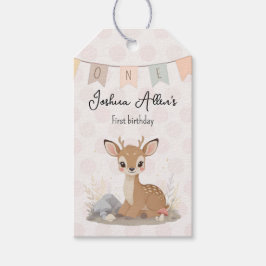 Etiqueta Para Presente Little Fawn Woodland First Birthday