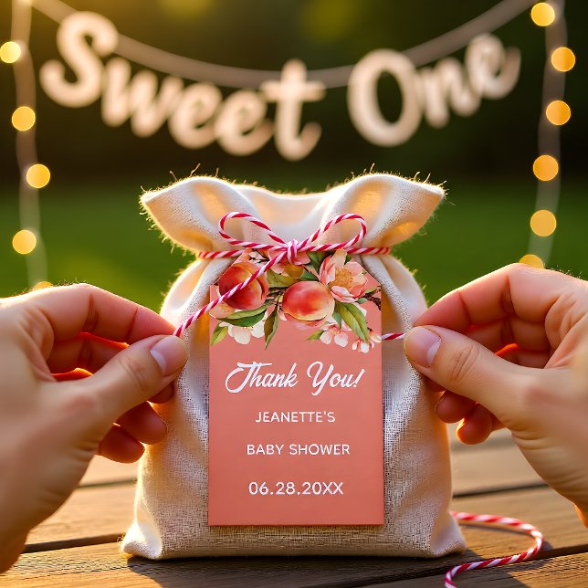 Etiqueta Para Presente Little Peach Floral Baby Shower (Criador carregado)