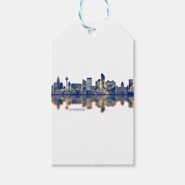 Etiqueta Para Presente Liverpool Skyline (Frente)
