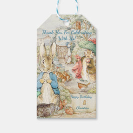 Etiqueta Para Presente Livro de Histórias de Aniversário do Jardim do Pet