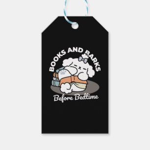 Etiqueta Para Presente Livros e Latidos - Design de Leitura de Cachorro S