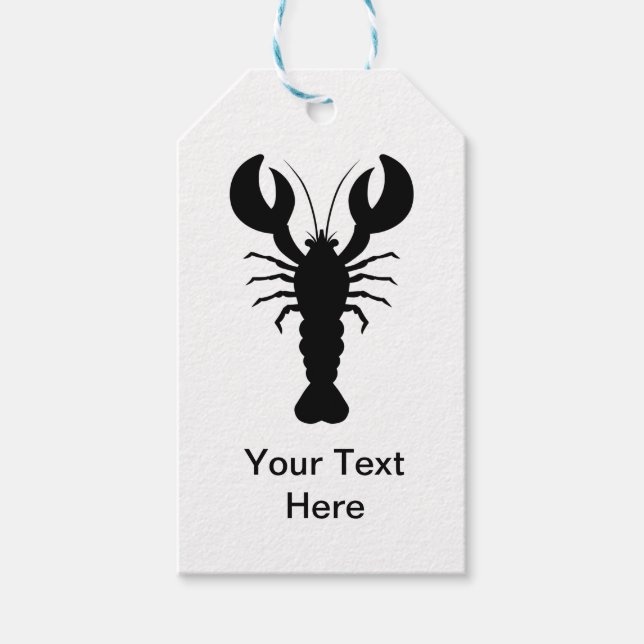 Etiqueta Para Presente Lobster Silhouette (Frente)