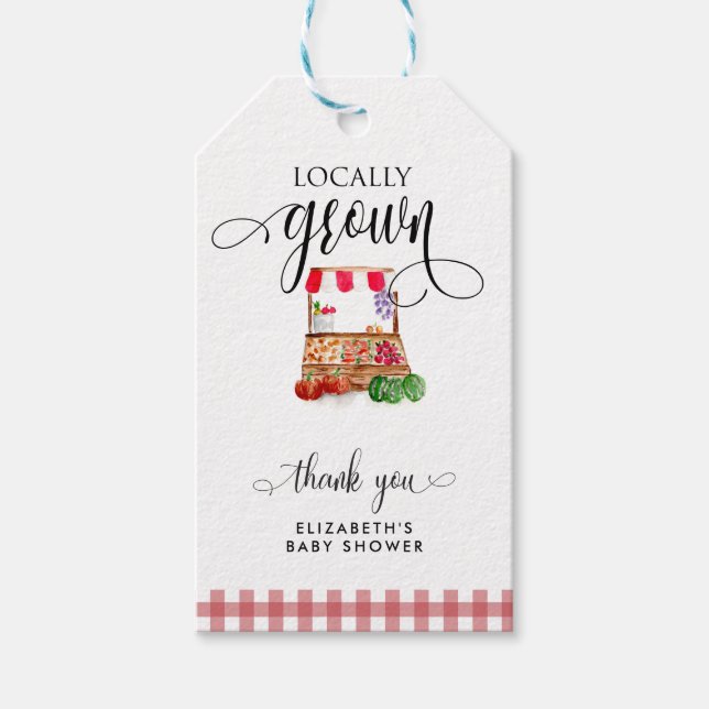 Etiqueta Para Presente Locally Grown Baby Shower Carrots Thank you (Frente)