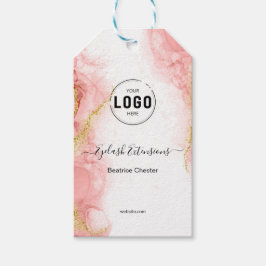 Etiqueta Para Presente Logo Blush Rosa Dourado Ágata tipografia cabelo ma