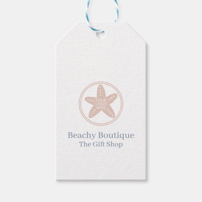 Etiqueta Para Presente Logotipo Boutique Simples QR Código Tamanho Preço (Frente)