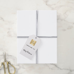 Etiqueta Para Presente Logotipo branco de Natal elegante e moderno