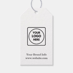 Etiqueta Para Presente Logotipo branco minimalista Negócios com marca p