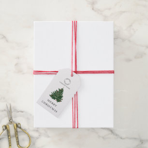 Etiqueta Para Presente Logotipo comercial Árvore de Natal feliz