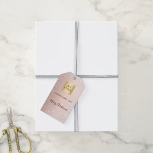 Etiqueta Para Presente Logotipo comercial de ouro rosa de Natal