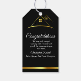 Etiqueta Para Presente Logotipo da Casa do Ouro Moderno Imobilizado