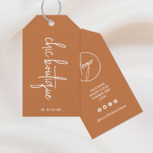 Etiqueta Para Presente Logotipo da marca Vanilla Brown Clothing Price Han