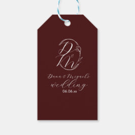 Etiqueta Para Presente Logotipo de casamento floral delicado e elegante e