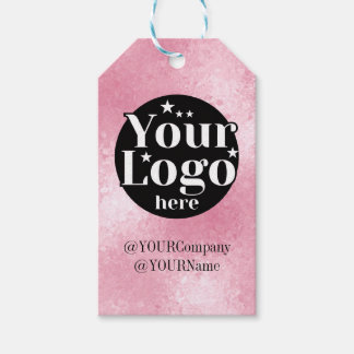 Etiqueta Para Presente Logotipo de código QR rosa personalizado, obrigado